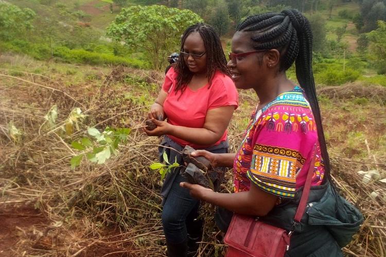 Ms. Rose Njoroge and Ms. Ann Muriungi at the tree planting