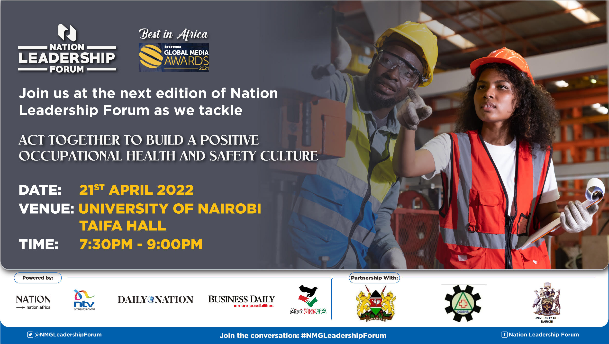 Invitation to Nation Leadership Forum on occupational health & safety culture