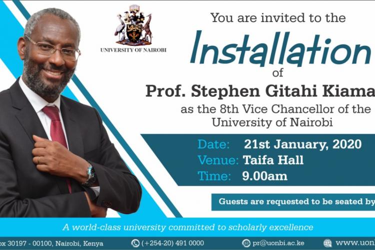 Installation of Prof. Steven Gitahi Kiama, PhD as the 8th Vice Chancellor of University of Nairobi